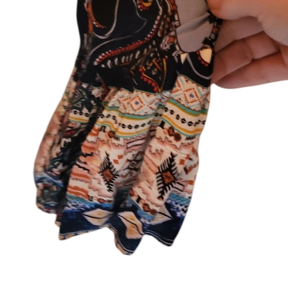 Umgee Boho Gypsy Peasant Babydoll Style Ruffled Sleeve Dress Size Large - Picture 4 of 7